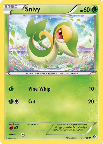 Snivy (11/149), Boundaries Crossed — Pokémon card price