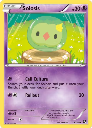 Solosis (55/114), Black and White — Pokémon card price
