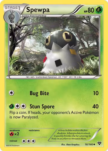 Spewpa (16/146), XY Base Set — Pokémon card price