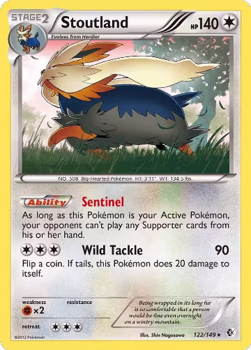Stoutland (122/149), Boundaries Crossed — Pokémon card price