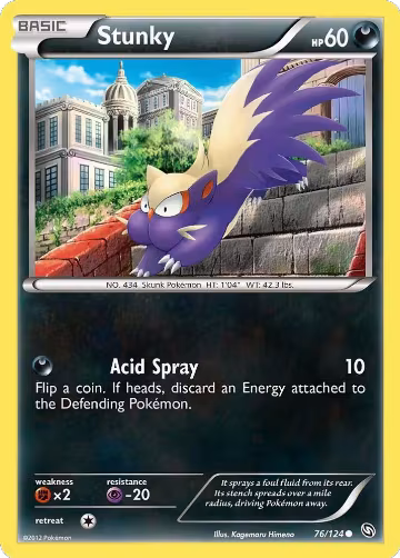 Stunky (76/124), Dragons Exalted — Pokémon card price
