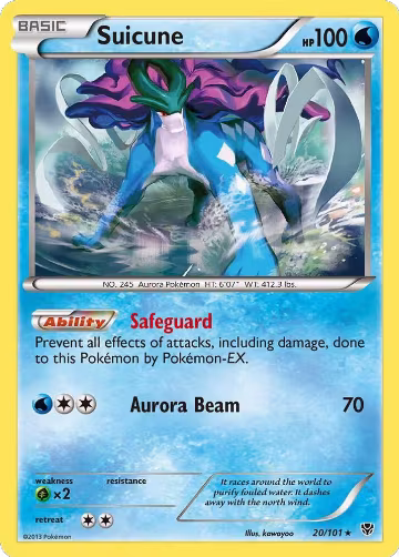 Suicune (20/101), Plasma Blast — Pokémon card price