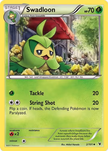 Swadloon (2/101), Noble Victories — Pokémon card price