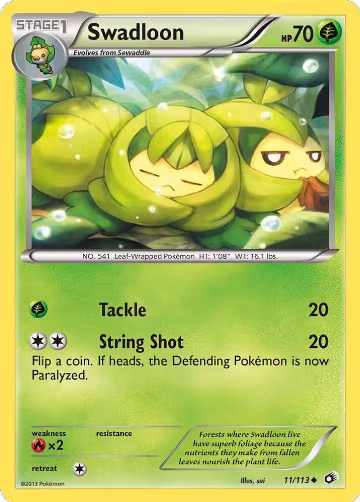 Swadloon (11/113), Legendary Treasures — Pokémon card price