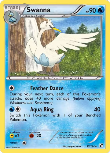 Swanna (37/114), Black and White — Pokémon card price