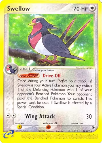 Swellow (46/109), EX Ruby and Sapphire — Pokémon card price