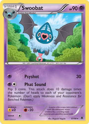 Swoobat (37/98), Emerging Powers — Pokémon card price