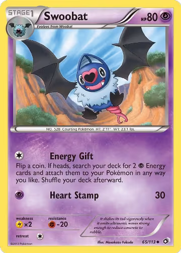 Swoobat (65/113), Legendary Treasures — Pokémon card price