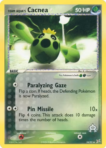 Team Aqua's Cacnea - 24/95 (24/95), EX Team Magma vs Team Aqua — Pokémon card price
