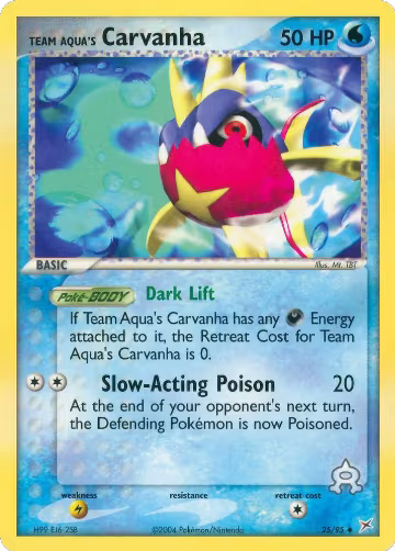 Team Aqua's Carvanha - 25/95 (25/95), EX Team Magma vs Team Aqua — Pokémon card price