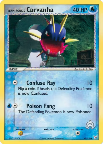 Team Aqua's Carvanha - 47/95 (47/95), EX Team Magma vs Team Aqua — Pokémon card price