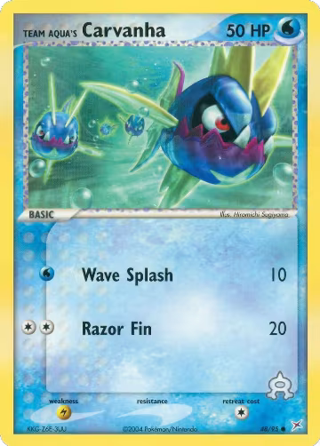 Team Aqua's Carvanha - 48/95 (48/95), EX Team Magma vs Team Aqua — Pokémon card price