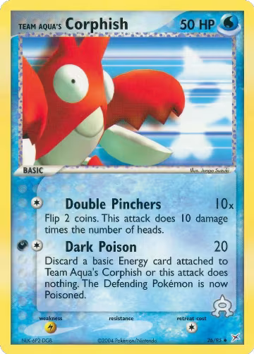 Team Aqua's Corphish - 26/95 (26/95), EX Team Magma vs Team Aqua — Pokémon card price