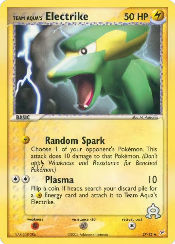 Team Aqua's Electrike - 27/95 (27/95), EX Team Magma vs Team Aqua — Pokémon card price