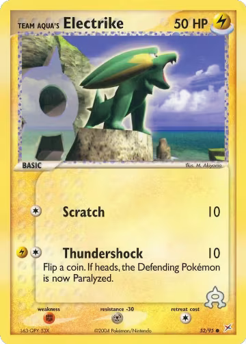 Team Aqua's Electrike - 52/95 (52/95), EX Team Magma vs Team Aqua — Pokémon card price