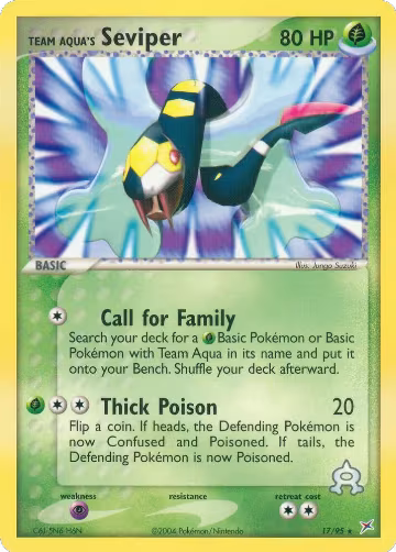 Team Aqua's Seviper (17/95), EX Team Magma vs Team Aqua — Pokémon card price