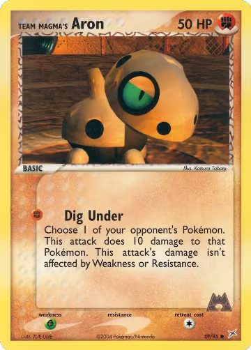 Team Magma's Aron - 59/95 (59/95), EX Team Magma vs Team Aqua — Pokémon card price