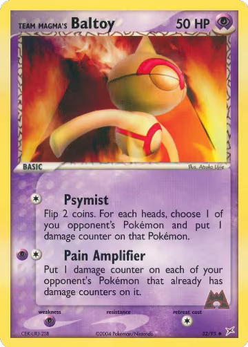 Team Magma's Baltoy - 32/95 (32/95), EX Team Magma vs Team Aqua — Pokémon card price