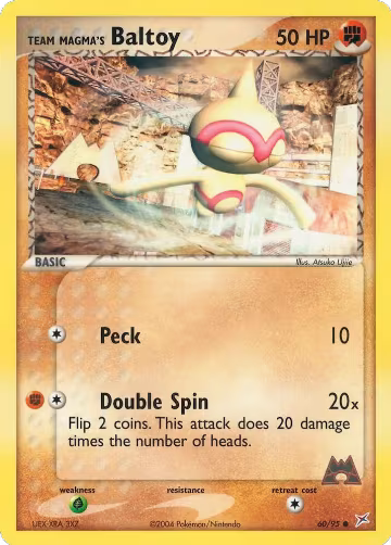 Team Magma's Baltoy - 60/95 (60/95), EX Team Magma vs Team Aqua — Pokémon card price