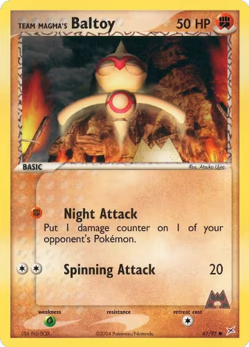 Team Magma's Baltoy - 61/95 (61/95), EX Team Magma vs Team Aqua — Pokémon card price