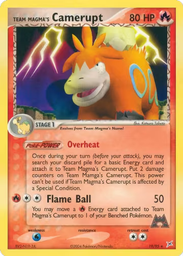 Team Magma's Camerupt (19/95), EX Team Magma vs Team Aqua — Pokémon card price