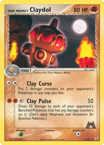 Team Magma's Claydol - 33/95 (33/95), EX Team Magma vs Team Aqua — Pokémon card price