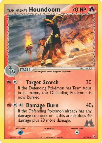 Team Magma's Houndoom - 34/95 (34/95), EX Team Magma vs Team Aqua — Pokémon card price