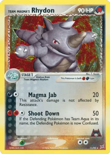 Team Magma's Rhydon - 11/95 (11/95), EX Team Magma vs Team Aqua — Pokémon card price