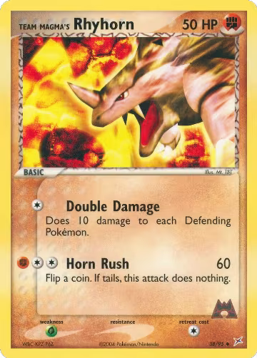 Team Magma's Rhyhorn - 38/95 (38/95), EX Team Magma vs Team Aqua — Pokémon card price