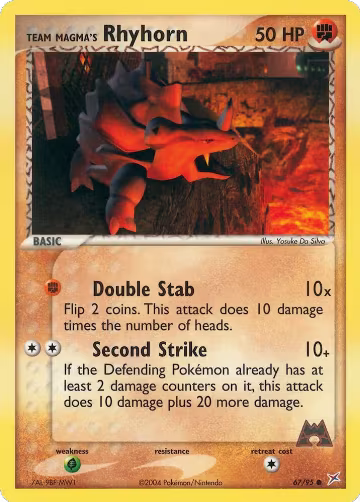Team Magma's Rhyhorn - 67/95 (67/95), EX Team Magma vs Team Aqua — Pokémon card price