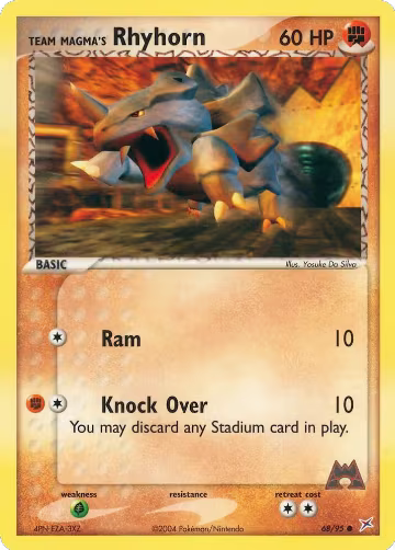 Team Magma's Rhyhorn - 68/95 (68/95), EX Team Magma vs Team Aqua — Pokémon card price