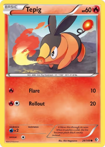 Tepig (24/149), Boundaries Crossed — Pokémon card price