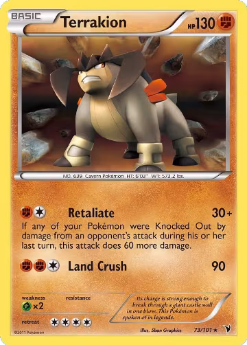Terrakion (73/101), Noble Victories — Pokémon card price