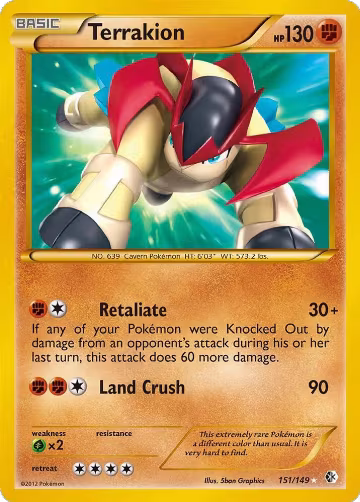 Terrakion (151/149), Boundaries Crossed — Pokémon card price