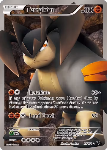 Terrakion (99 Full Art) (99/101), Noble Victories — Pokémon card price