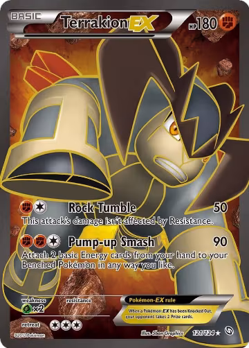 Terrakion EX (121 Full Art) (121/124), Dragons Exalted — Pokémon card price