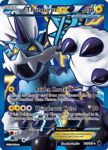 Thundurus EX (Team Plasma) (110 Full Art) (110/116), Plasma Freeze — Pokémon card price