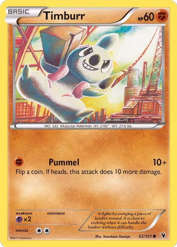 Timburr (62/101), Noble Victories — Pokémon card price