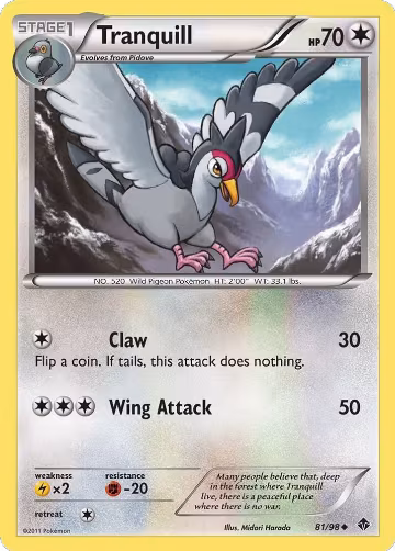 Tranquill (81/98), Emerging Powers — Pokémon card price