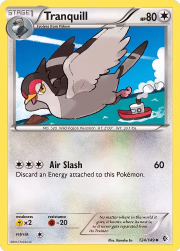 Tranquill (124/149), Boundaries Crossed — Pokémon card price