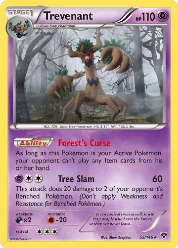 Trevenant (55/146), XY Base Set — Pokémon card price