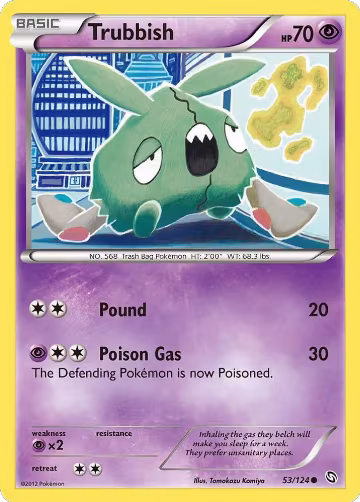 Trubbish (53/124), Dragons Exalted — Pokémon card price