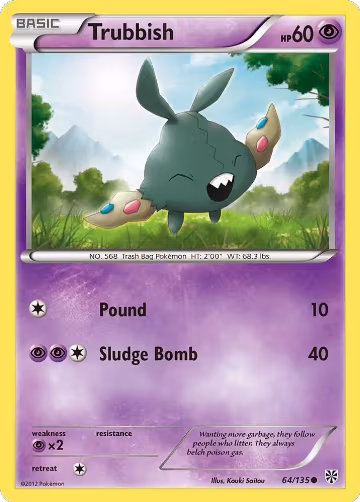 Trubbish (64) (64/135), Plasma Storm — Pokémon card price