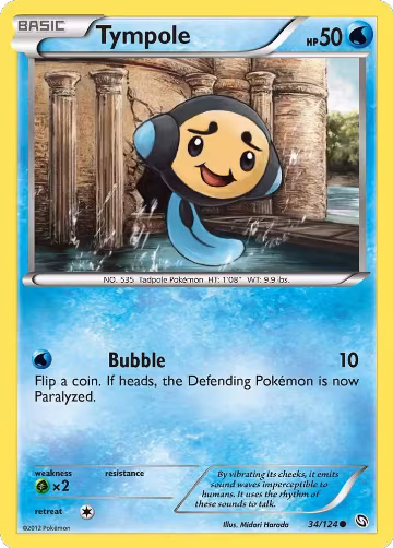 Tympole (34/124), Dragons Exalted — Pokémon card price