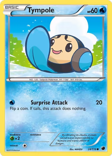 Tympole (24/116), Plasma Freeze — Pokémon card price