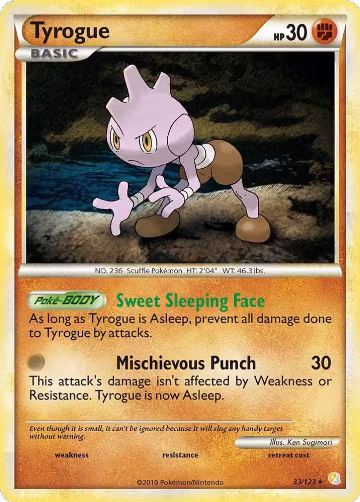 Tyrogue (33/123), HeartGold SoulSilver — Pokémon card price