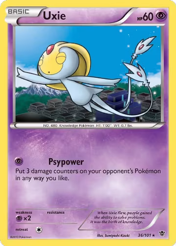 Uxie (36/101), Plasma Blast — Pokémon card price