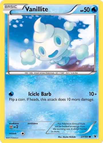 Vanillite (27/101), Noble Victories — Pokémon card price
