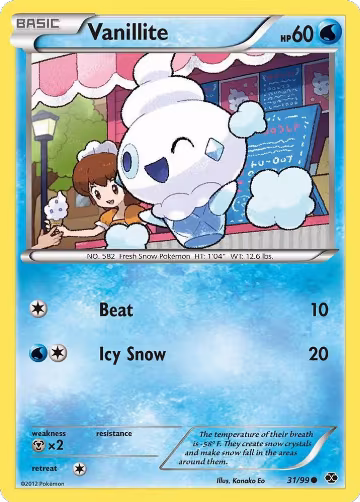 Vanillite (31/99), Next Destinies — Pokémon card price