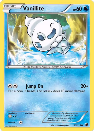 Vanillite (27/116), Plasma Freeze — Pokémon card price
